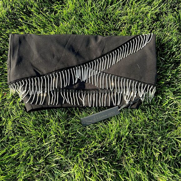 HOUSE OF HARLOW 1960 RHINESTONE FRINGE BLAZER JACKET & MINI SKIRT SET NWT XS - Picture 10 of 16